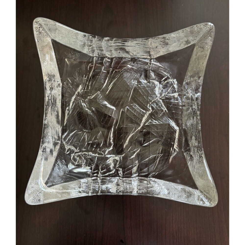 1960's Collectible Littala Finland Tapio Wirkkala Ice Textured 8'' Bowl square